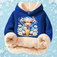 thumbnail image 5 of Toddler Girls Graphic Hoodie Long Sleeved Hooded Sweatshirt Pullover with Cute Print Designs Trendy Fall Outfits Size 3-4T , Blue, 5 of 5