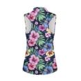thumbnail image 3 of Uorisanigo Colorful Hibiscus Womens Hiking Running Workout Tops for Tennis Hiking & Outdoor Sports Comfortable Womens Golf Shirt Sleeveless Zip Up Shirts Daily Wear, 3 of 7