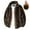 Brown, variant on Men's Winter Coat Long Sleeve Fleece Lined Stand Collar Zip Up Jacket with Pockets Black L
