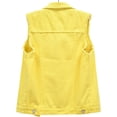thumbnail image 2 of XINQIHANG Women's Ripped Lapel Collar Button Up Sleeveless Frayed Denim Vest Jacket, 2 of 7