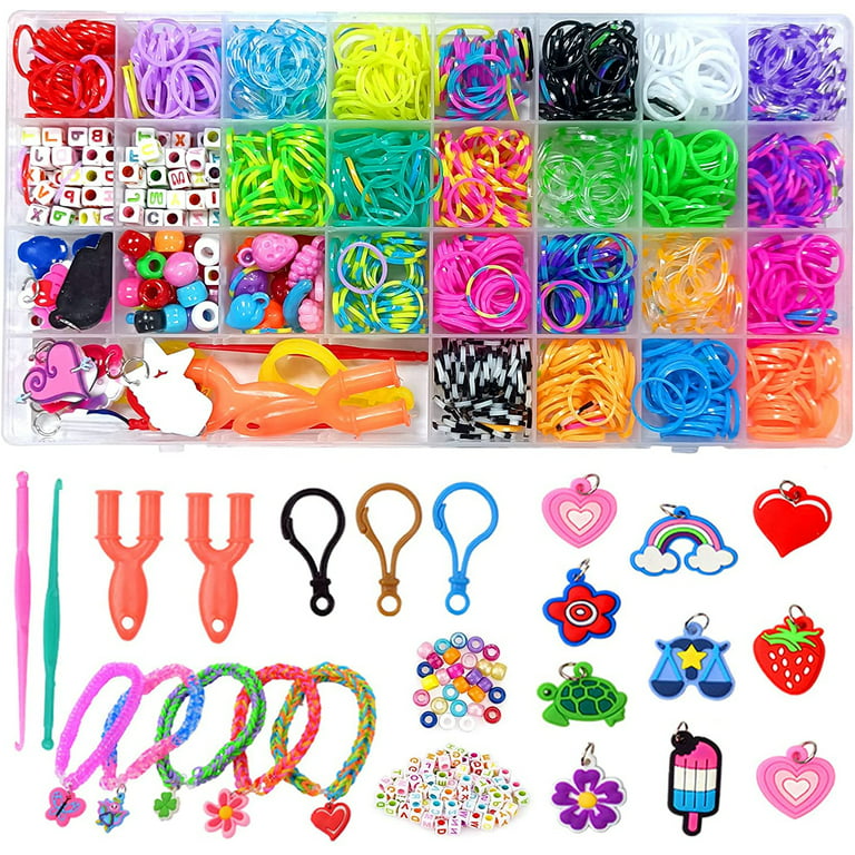 KALwax Colorful Rubber Bands Making Kit - 1500 DIY Rubber Band Refill Set,  Loom Bands 23 Colors with Other Accessories and Storage Box, Friendship