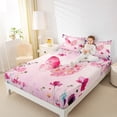 thumbnail image 4 of Homewish Pink Butterfly Twin Sheet Sets,Rustic Flower Floral Twin Fitted Sheet,Ink Paingting Aesthetic Flat Sheet For Girls,Ultra Soft Home Decor,3pcs, 4 of 7