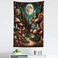 thumbnail image 2 of Ambesonne Aesthetic Wall Hanging Tapestry, Trippy Ethnic Mushroom, 30"x45", Dark Teal Purple Orange, 2 of 3