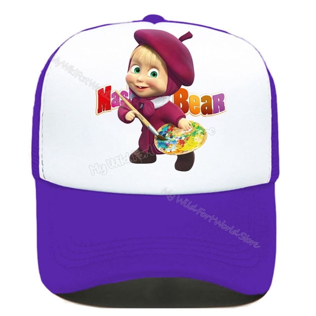 Masha and The Bear gorra de béisbol para mujer y niña, gorro de malla Kawaii, sombrero de Sol de Anime de dibujos animados, sombrero de papá de Hip Hop, gorra de camión de verano Adlut Fivean unisex