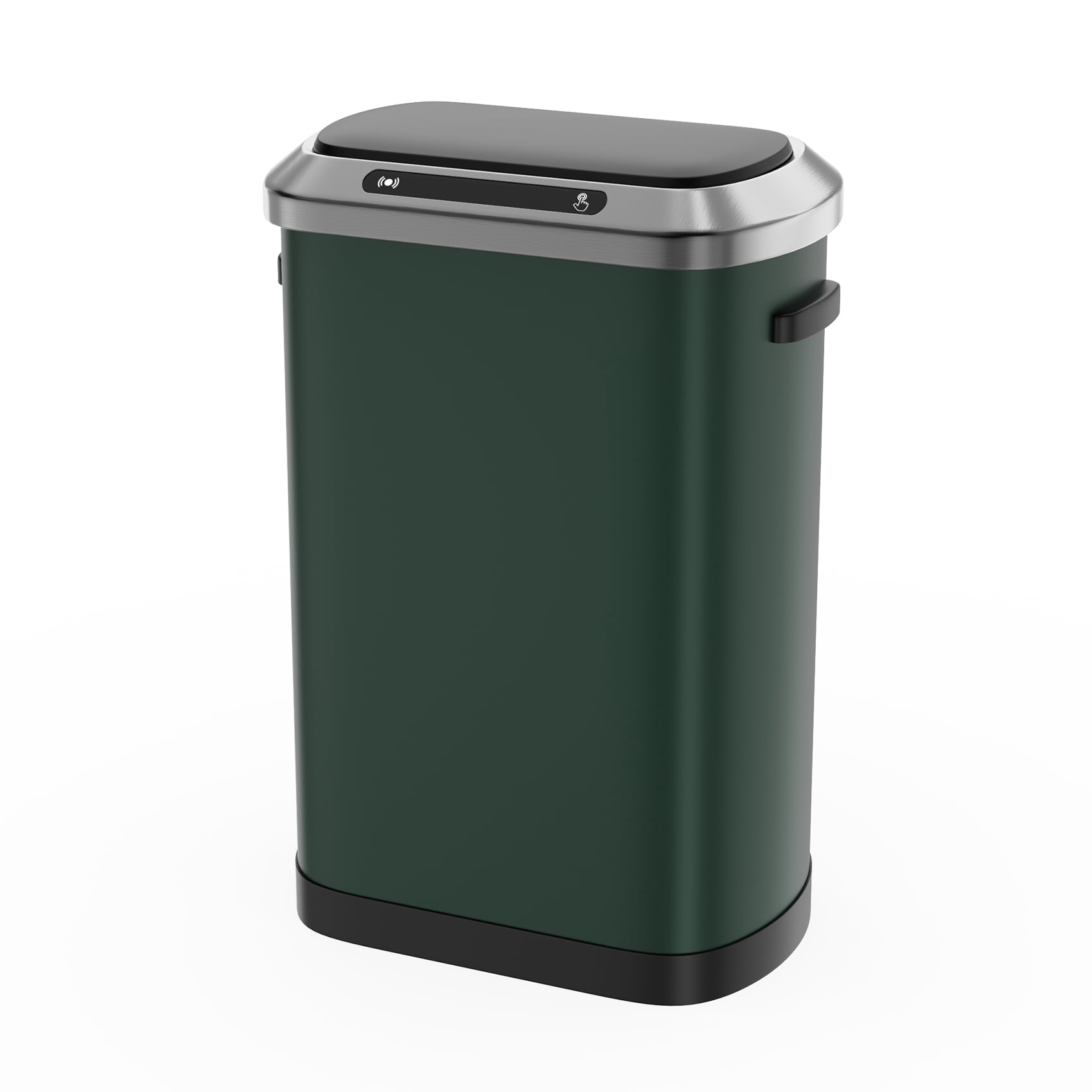 Miniyam 50L/13Gal Automatic Trash Can, Stainless Steel Fingerprint-Resistant Soft Close Lid Garbage Can, Green