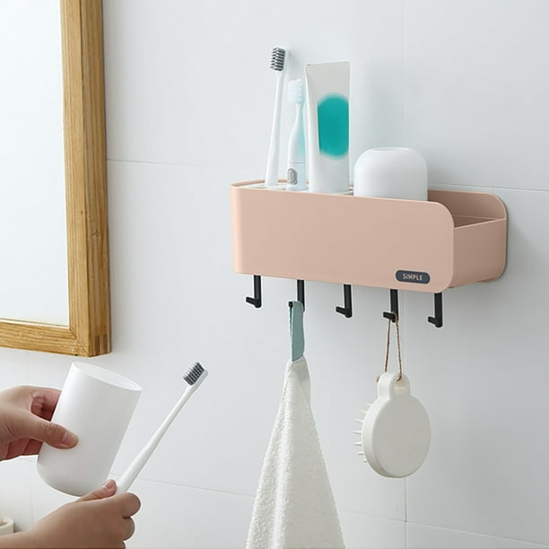 Almacenamiento y organización para el baño, organizadores y almacenamiento para armarios, cepillo de dientes colgante con 2 tazas, cepillo de dientes de pared, cepillo de dientes para baño y tocador.
