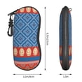 thumbnail image 4 of ZICANCN Sunglasses Soft Case, Orange Floral Stripe Aztec Neoprene Zipper Eyeglass Case for Men Women, 4 of 9