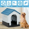 thumbnail image 6 of Zephypaws Plastic Indoor Outdoor Dog House for Small to Medium Sized Dogs, Durable Waterproof Pet House Shelter with Air Vents and Elevated Floor, Gray&Blue, 6 of 10