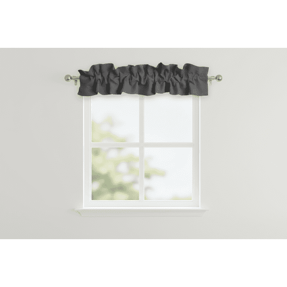 lovemyfabric Solid Poplin Curtain Sleeve Topper Charcoal
