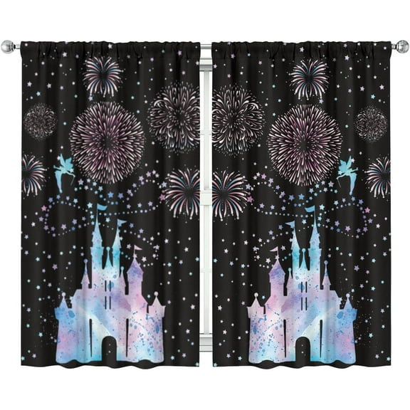 Nursery Curtains More thick and blockout Print Pattern Window Drapes for Living Room Bedroom Playroom Decor Rod Pocket 41x63 Inch 2 Panels