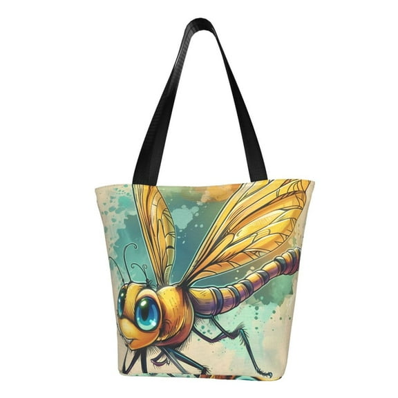 Sikiie Cartoon Dragonfly Art Shoulder Bag Casual Hobo Crossbody Tote Bag for Women and Men Large Purse Messenger Bag Travel Work