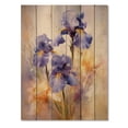 thumbnail image 3 of Designart "Purple Yellow Iris Impressions Radiant Hues" Floral Print on Natural Pine Wood, 3 of 5
