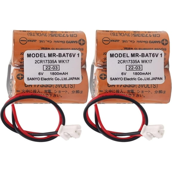 (2 Pack) 2CR17335A WK17 6V 1800mAh Lithium Battery Compatible for SANYO MR-BAT6V1 2CR17335A WK17 (CR17335 3 Volt)