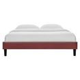 thumbnail image 3 of Modway Reign Queen Performance Velvet Platform Bed Frame in Dusty Rose, 3 of 4