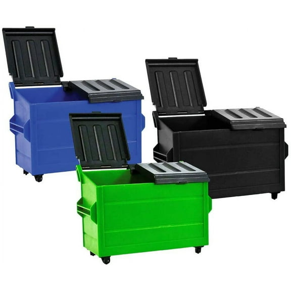 Set of 3 Dumpster's for WWE & AEW Wrestling Action Figures: Blue, Green & Black