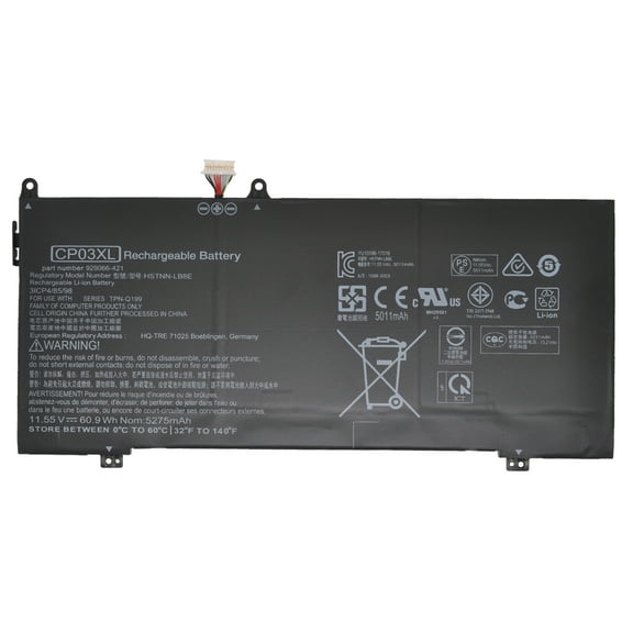 New CP03XL Laptop Battery for Hp Spectre 13 X360 13-ae000 13-ae049ng 13-ae040ng 13-ae006no 13-ae001ng Series CPO3XL CP03060XL 929066-421 929072-855 HSTNN-LB8 11.55V 60.9Wh 5275mAh