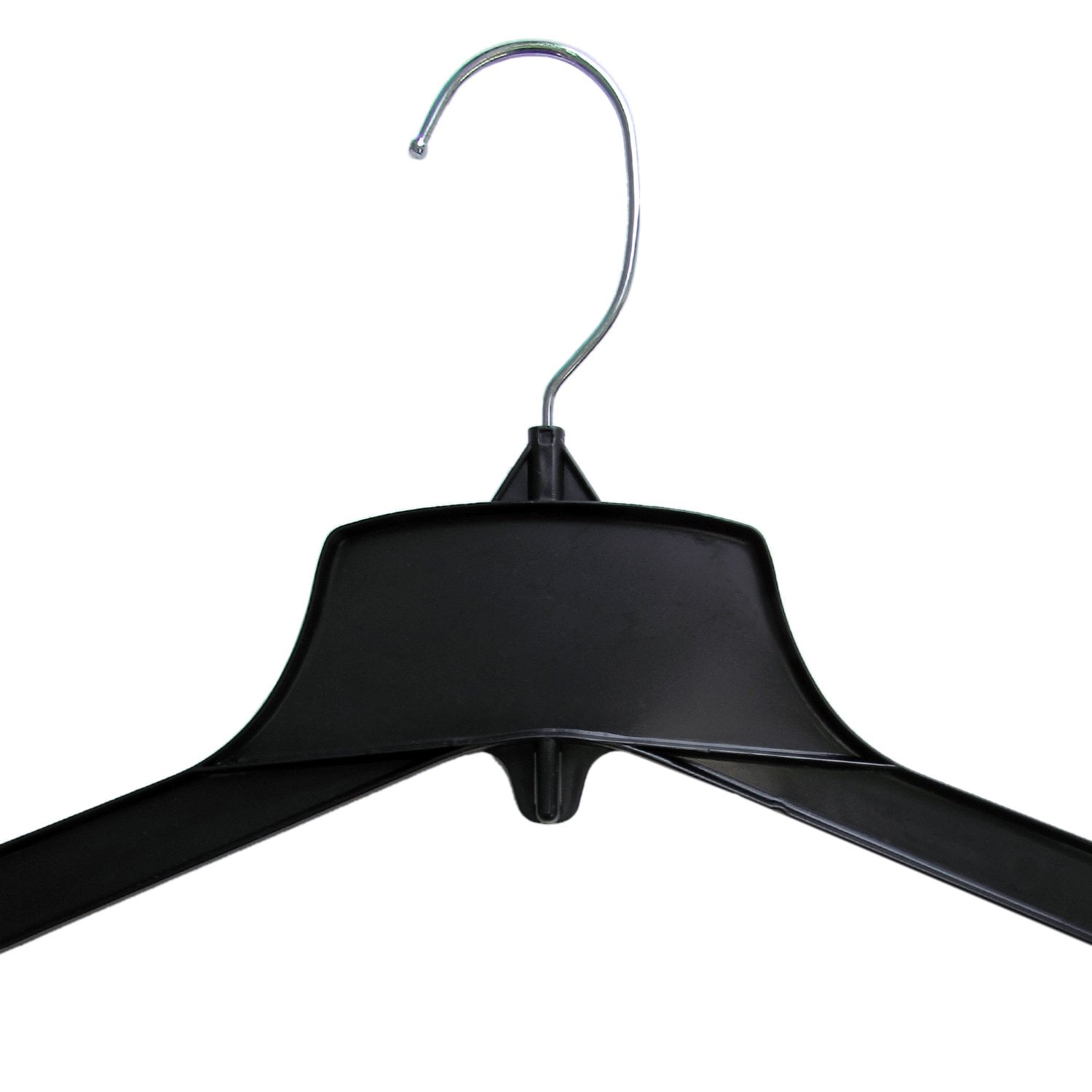 Hanger Central 25 Pack Black Plastic Coat Hangers With Short Swivel Hooks 17 inch