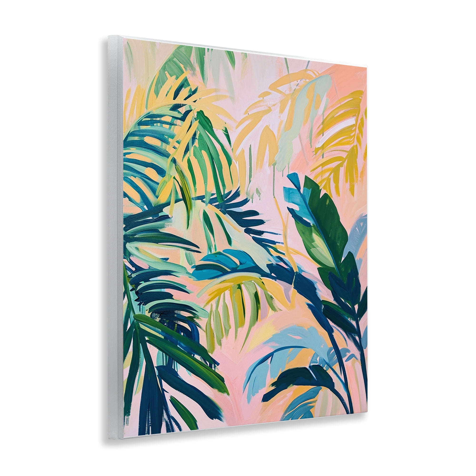 Stupell Industries Tropical Leaf Impressions Botanical & Floral Painting Unframed Art Print Wall Art, 11 x 14