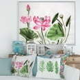 thumbnail image 2 of Designart 'Ancient Pink Lotuses In The Pond II' Traditional Framed Canvas Wall Art Print, 2 of 5