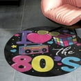 thumbnail image 4 of I Love The 80's Retro Heart Round Area Rugs for Bedroom Living Room, 4FT Soft Comfy Indoor Circle Carpets, Carpet Home Decor Floor Mat, 4 of 6