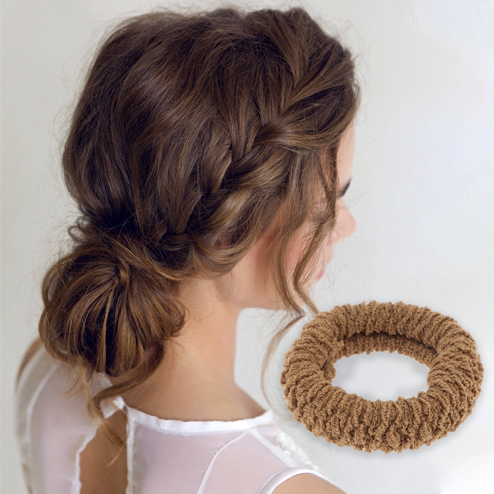 Unique Bargains Women's Thickened Wide Edge Hair Ropes 6 Pcs Brown