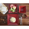 thumbnail image 4 of 16 Piece Square Beaded Stoneware Dinnerware by Lorren Home Trends, Red, 4 of 5