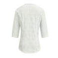 thumbnail image 5 of Gfyviroh Trendy Women's Tops Lace Square Neck Casual Tops Short Sleeve 3/4 Sleeve T-shirts Hollowed-out Pullover, 5 of 5