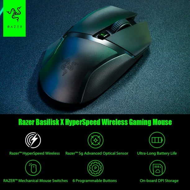 Razer Basilisk X HyperSpeed Wireless Limited Edit Gaming Mouse Bluetooth  Wireless 16K DPI Optical Sensor 6 Programmable Buttons