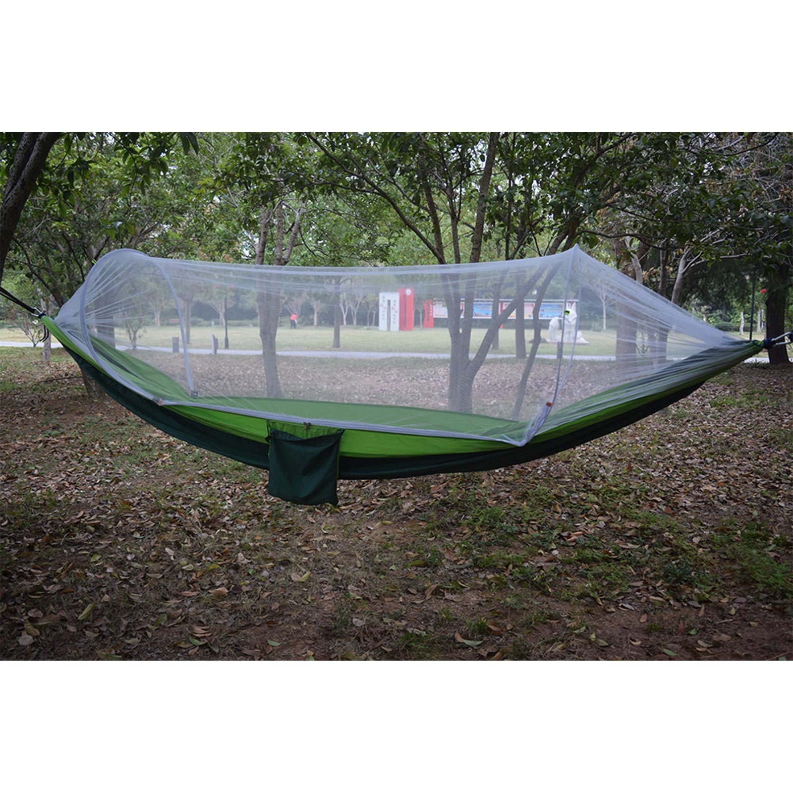 Ranliy Camping Hammock with Mosquito Net, Lightweight Hanging Hammocks Tree Straps Swing Hammock Bed for Outdoor Backpacking Backyard Hiking