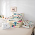 thumbnail image 6 of Homewish Cartoon Pet Dog 7-Piece King Bedding,Ocean Wave Surfboard King Bed in a Bag,Beige,Colorful Stars Reversible, 6 of 8