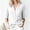 White, variant on Ynynloco 100%Cotton V Neck Button Down Shirts for Women 3/4 Length Sleeve Business Casual Blouses Summer Tops