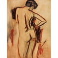 thumbnail image 2 of Christian Rohlfs 12x14 Black Ornate Wood Framed Double Matted Museum Art Print Titled: Standing Female Back Act (1909), 2 of 5