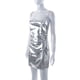 thumbnail image 4 of Vestido Sin Tirantes Vestido plateado de PU con abertura tipo bandeau Kuymtek para Mujer Plata T S, 4 of 9