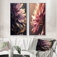 thumbnail image 1 of Designart "Pink and Gold Abstract Leaf Design III" Leaves Framed Wall Art Set Of 2 - Blue Floral Frame Gallery Set For Office Decor, 1 of 6