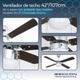 thumbnail image 4 of Ventilador de techo 42” Beckon  madera Encino Chocolate, 4 of 7