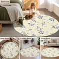 thumbnail image 5 of Round Rugs 8 Ft, Easter Bunny Non Slip Area Rugs for Kitchen Bedroom Entryway, Spring Purple Flower Rustic Rabbit Yellow Washable Carpet Runner Rug Floor Mats for Bedroom Home Decor, 5 of 8