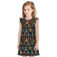 thumbnail image 1 of Balery Colorful Guitar Camisón de princesa para niñas, pijama de algodón con mangas abullonadas, suave y bonito.-XX-Large, 1 of 6