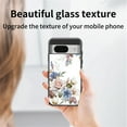 thumbnail image 6 of SaniMore for Google Pixel 8 Case, 31 Diamonds Glass Vehicle Magnetic Support Flexible TPU Flower Pattern Cover with 360° Rotatable Ring Kickstand Shockproof Protective Shell, Blue Flower, 6 of 9