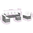 thumbnail image 2 of vidaXL 9 Piece Patio Sofa Set with Cushions Gray Poly Rattan, 2 of 4