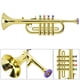thumbnail image 1 of Trompeta infantil de plástico recubierto de oro para niños, juguete musical preescolar, instrumento de viento para regalo, 1 of 8