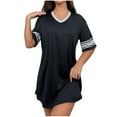 thumbnail image 2 of WJHWSX Nightgowns for Women,Womens Nightgown,Easy Care,Soft,Solid,Black,S, 2 of 7