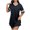 Black, variant on Jamicy Loungewear Dresses Sleepwear for Women Women's Loose V-Neck Dress Homewear Short Sleeve Sleepwear Short Dress Sleepshirts Black