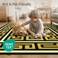 thumbnail image 4 of ODIKA Greek Geometric Key Fret Bordered Symmetry Meander Border Scroll Stain Resistant Low Profile for Dorm Room, Small Living Apartment, 4 of 7