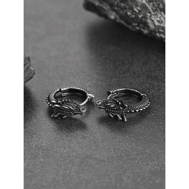 Ruby Dragon Claw Magnetic Stud Earrings In Silver | Magnetic Silver Earrings For Men