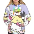 thumbnail image 2 of Lsque Sanrio Pattern Casual Women's Hoodie,Hooded Sweatshirt with Kangaroo Pocket,Pullover Hoodie with Eye-catching Drawstrings-Medium, 2 of 8