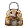 thumbnail image 1 of Fotbe Bucket Flower Cow Bolsa de Almuerzo con Estampado, Lonchera Aislada, Contenedor de Comida Reutilizable Tipo Cooler a Prueba de Fugas, 1 of 6
