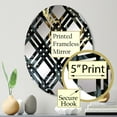 thumbnail image 3 of Designart "Elegant Ebony with Black and Gold Paisley I" Paisley Plaid Round Wall Mirror - Oval Printed Decorative Mirror - Multiple Color Options, 3 of 5