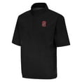 thumbnail image 2 of Men's Antigua Black Stanford Cardinal Brisk Short Sleeve Quarter-Zip Windbreaker, 2 of 3