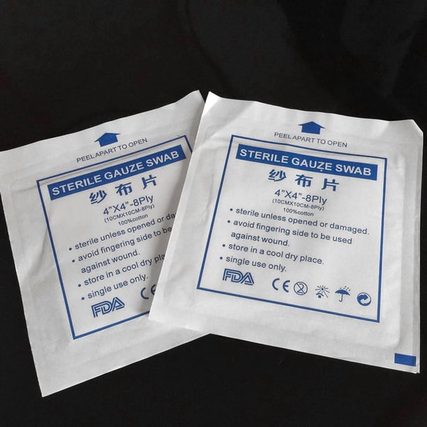 10 Uds. De gasa de primeros auxilios de algodón, vendaje médico, almohadilla para heridas de emergencia (10x10cm) Ehuebsd Para estrenar