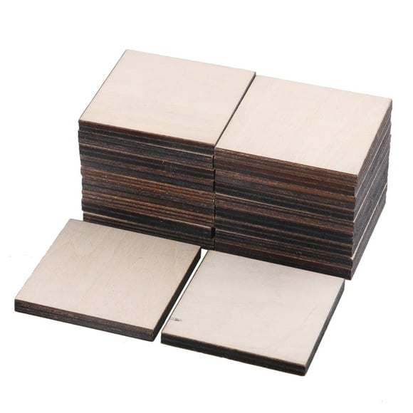 BQLZR 20 Pcs Carrés en Bois Vierge Construction Bois Bricolage 50x50mm